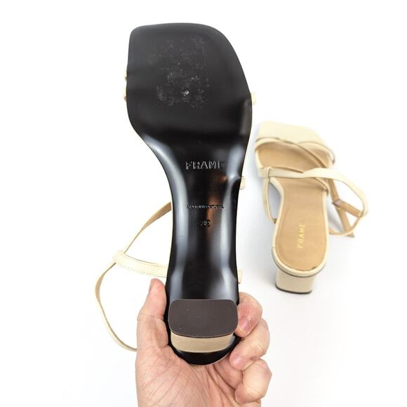 NWOT Frame Cream Le Braxton Strappy Sandal Heels Size 8.5 - Picture 7 of 10